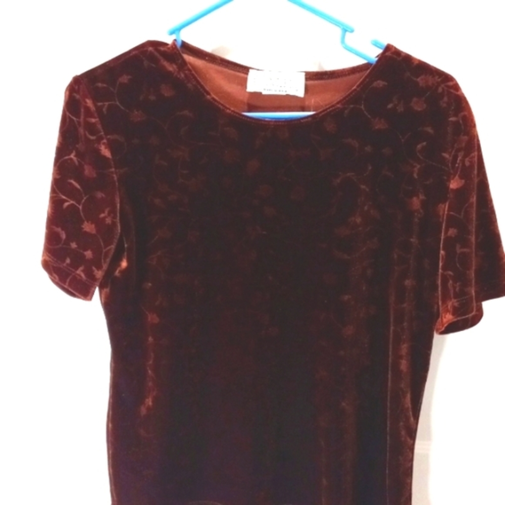 Gemini, Brown velour, Size Small Top